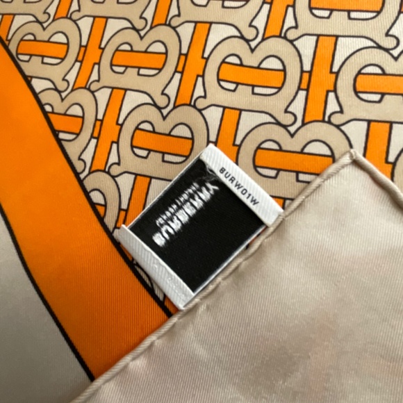 Burberry Monogram Silk Print Square Scarf 35”x35” - Picture 7 of 16